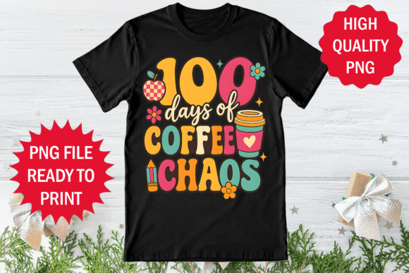 100 Days of Coffee Chaos: A Must-Have for T-Shirt Designs