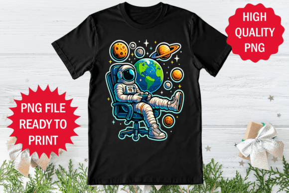 Astronaut Playing Games: Graphics for T-Shirt Designs