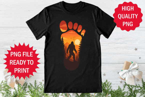 Bigfoot Foot Print Design: A Versatile T-Shirt Graphics Asset
