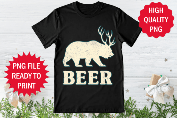 Deer Horn and Beer Funny Design: A Graphic T-Shirt Gem