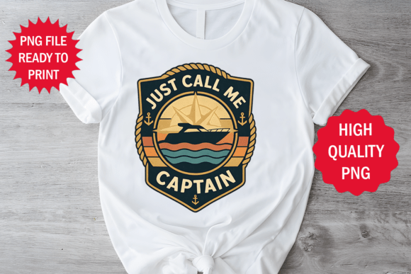 Funny Boat Captain Retro Vibe T-shirt: A Versatile Graphics Asset