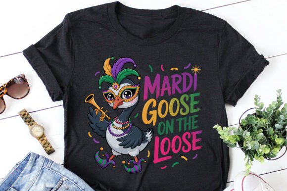 Funny Mardi Gras Goose Graphics for T-Shirt Designs