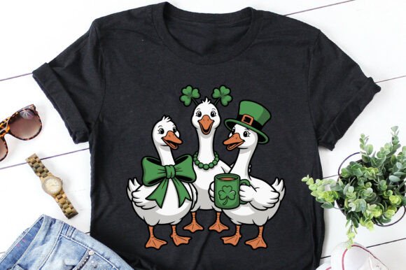 Funny Silly Goose St Patrick’s Day Png for T-Shirt Designs
