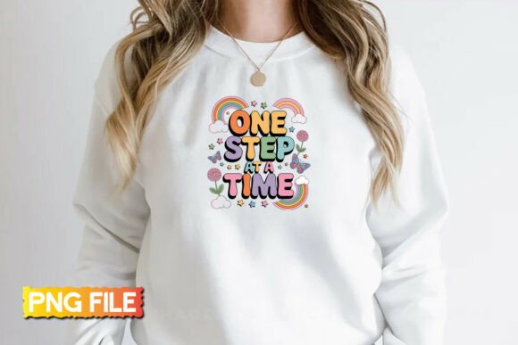 One Step at a Time: A Motivational PNG for T-Shirt Designs