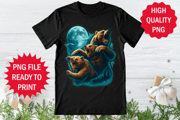 Review: Bears and Moon Funny Design for T-Shirt Graphics