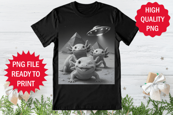 Reviewing Axolotl and Ufo Photo for T-Shirt Designs